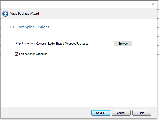 EXE Wrapping Options Panel