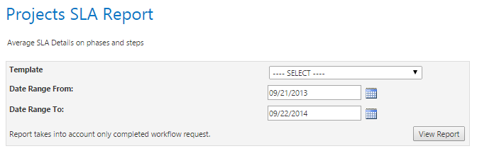 Project SLA Report / Initial View